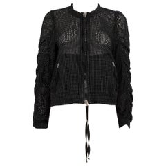 Used Moncler Black Mesh Hatsue Track Jacket Size S