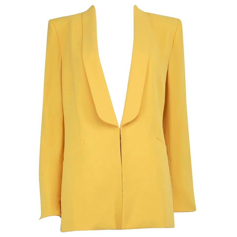 Alice + Olivia Yellow Tailored Single Breasted Blazer Size XL For Sale