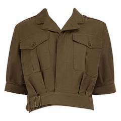 Saint Laurent Khaki Short Sleeves Utility Jacket Size L