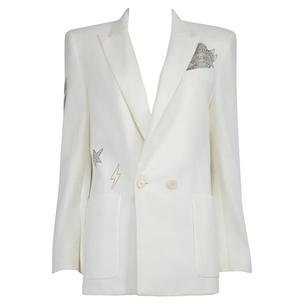 Zadig & Voltaire White Embellished Blazer Size XL For Sale