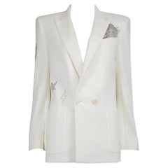 Zadig & Voltaire White Embellished Blazer Size XL