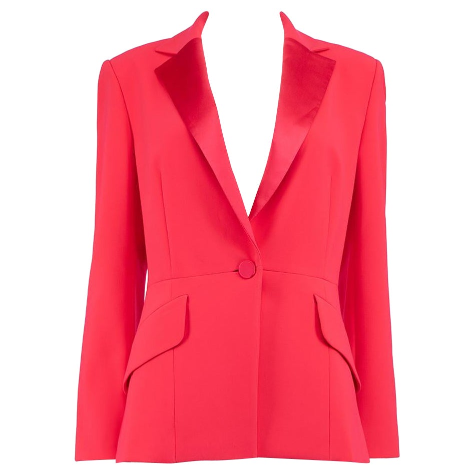Carolina Herrera Neon Pink Single Breasted Blazer Size XL For Sale