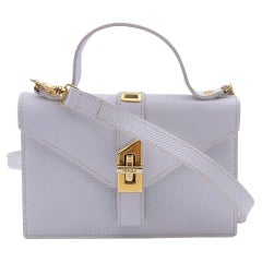 Fendi Vintage White Leather Textured Convertible Mini Handbag