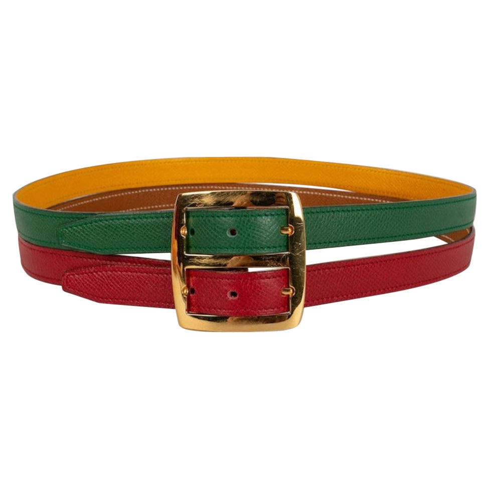 Hermes Two-Tone Reversible Leather Belt For Sale