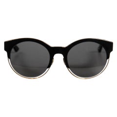 Used Dior Black SF112 Round Frame Sunglasses