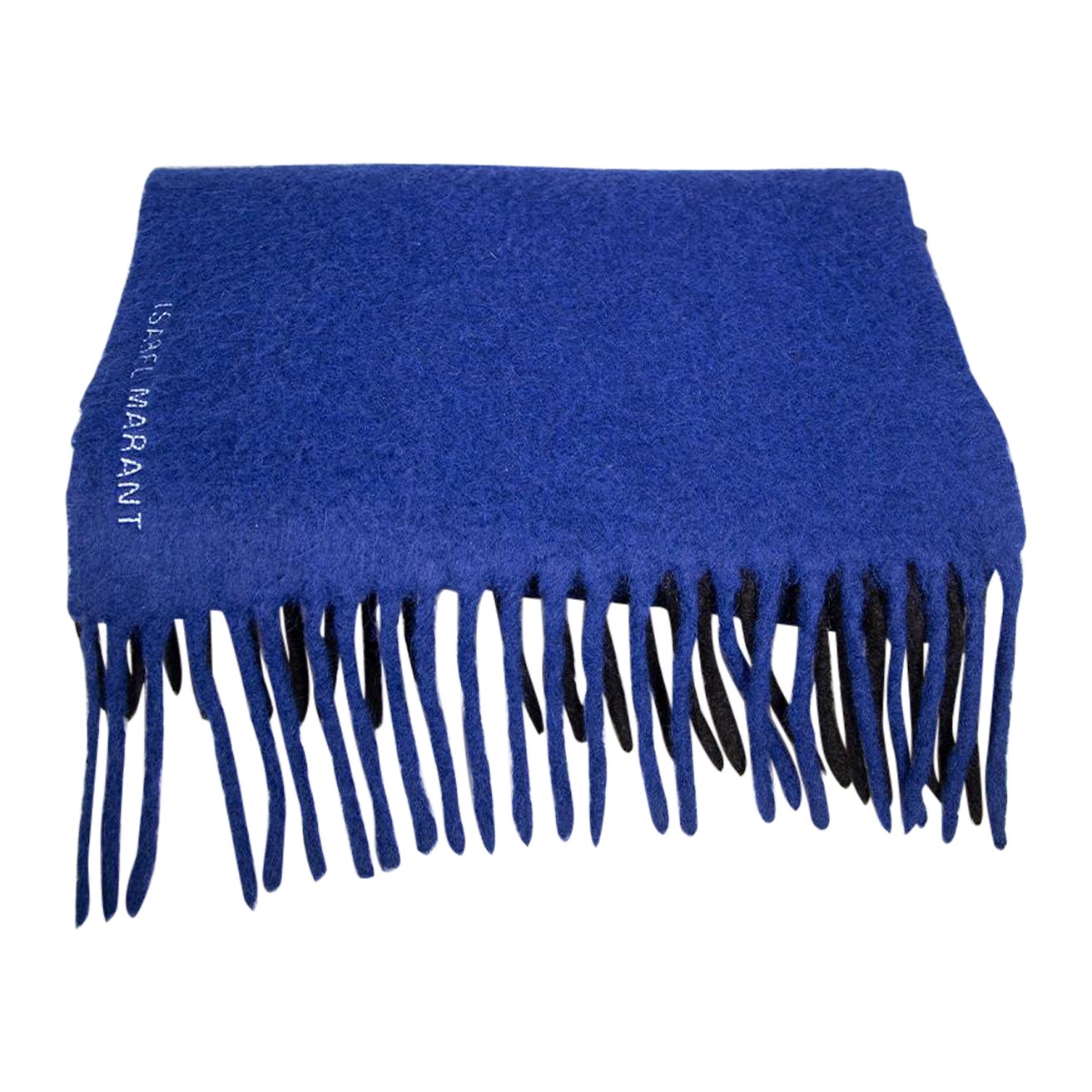 Isabel Marant Blue Wool Firna Ombre Logo Scarf For Sale