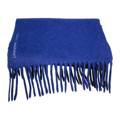 Isabel Marant Blue Wool Firna Ombre Logo Scarf