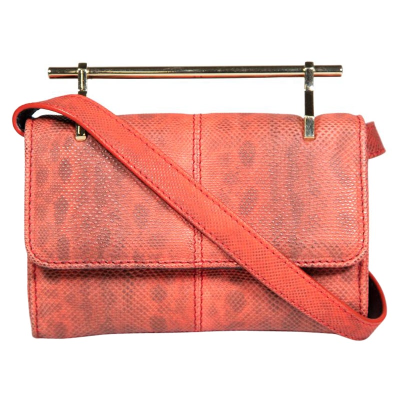 M2Malletier Red Leather La Fleur Du Mal Top Handle Bag For Sale