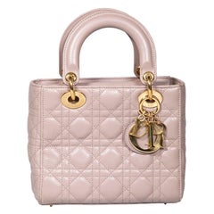 Dior Beige Leather Small Lady Dior Bag