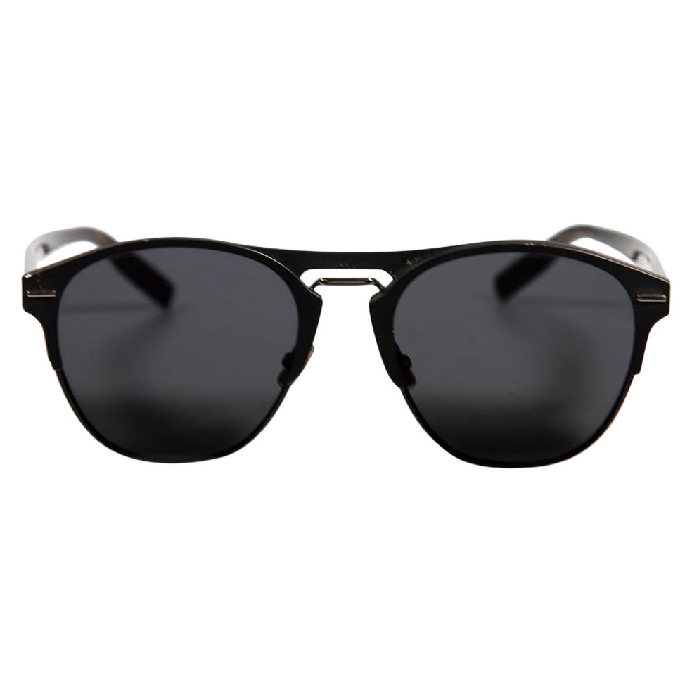 Dior Black Metal Diorchrono Sunglasses For Sale