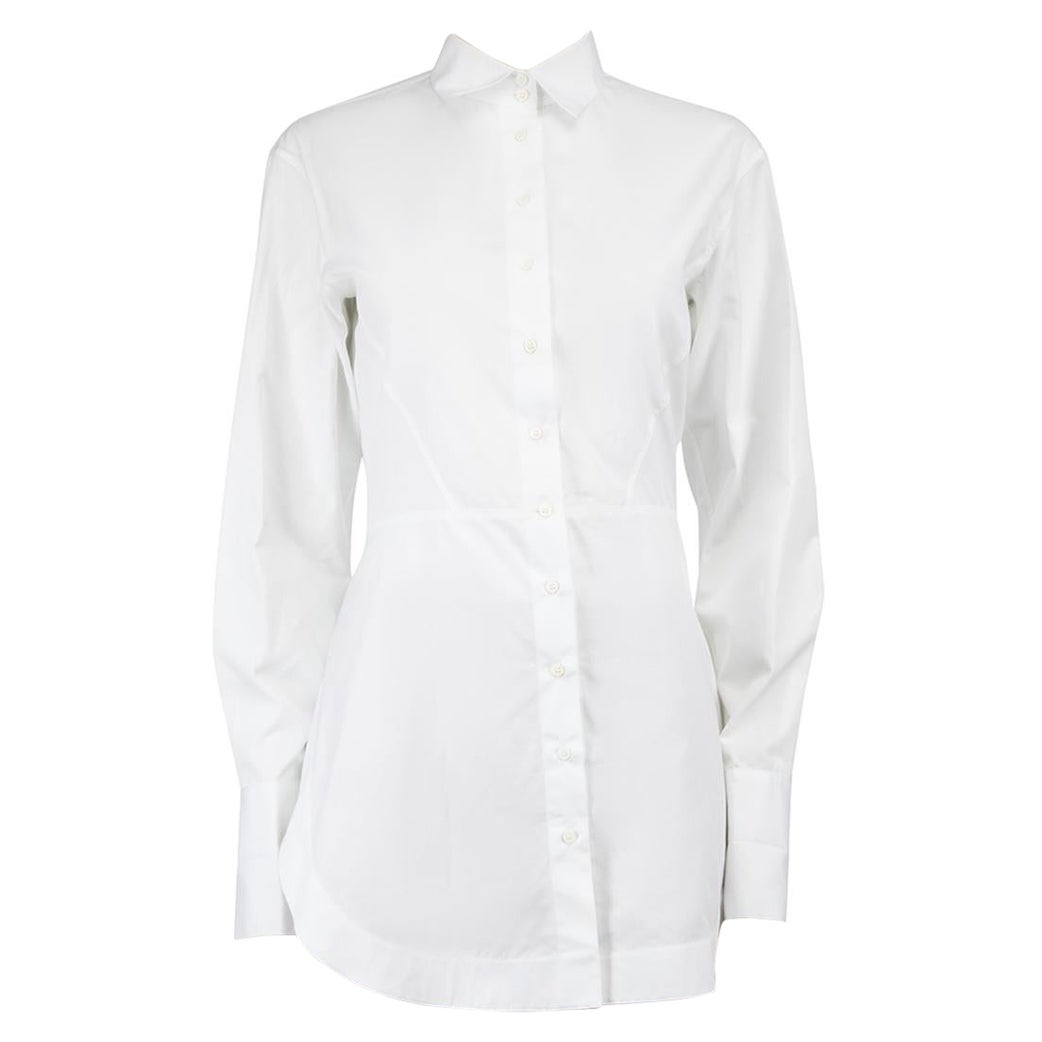 Alaïa White Long Sleeve Blouse Size L For Sale