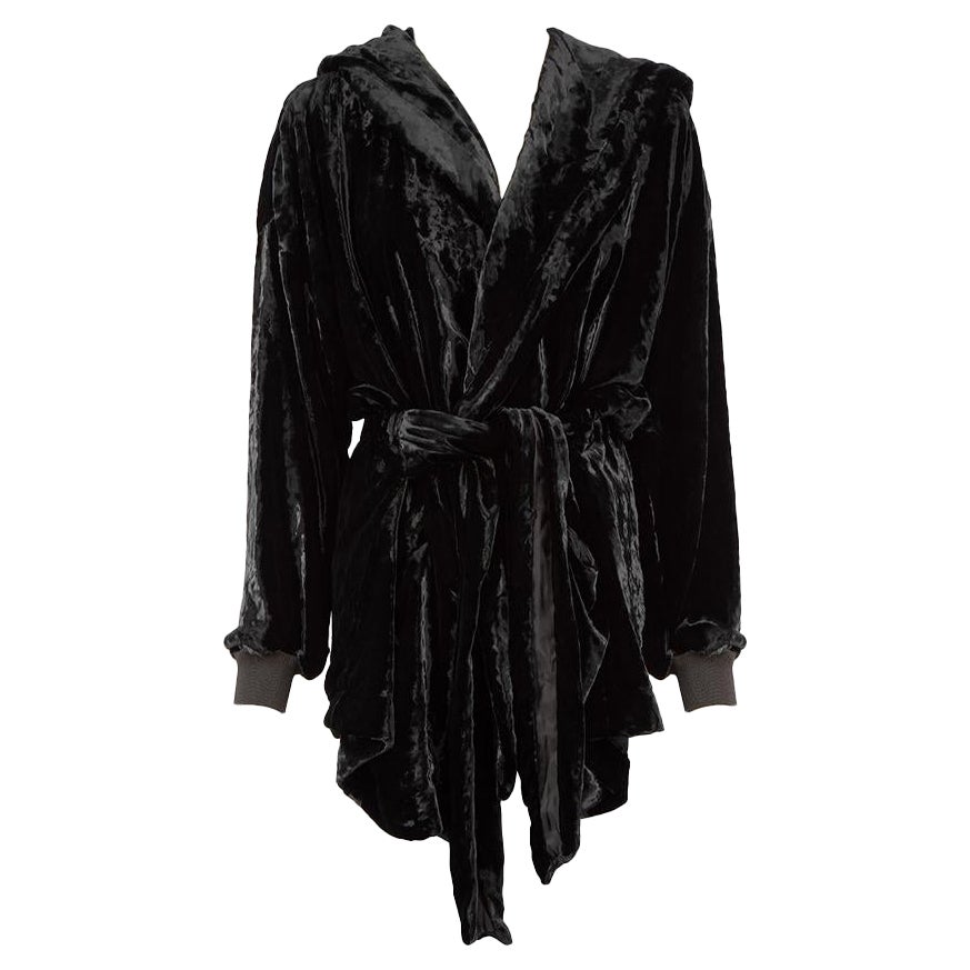 Forte_Forte Black Velvet Hooded Coat Size S For Sale