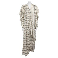 A.W.A.K.E. MODE White Striped Print Duster Coat Size S