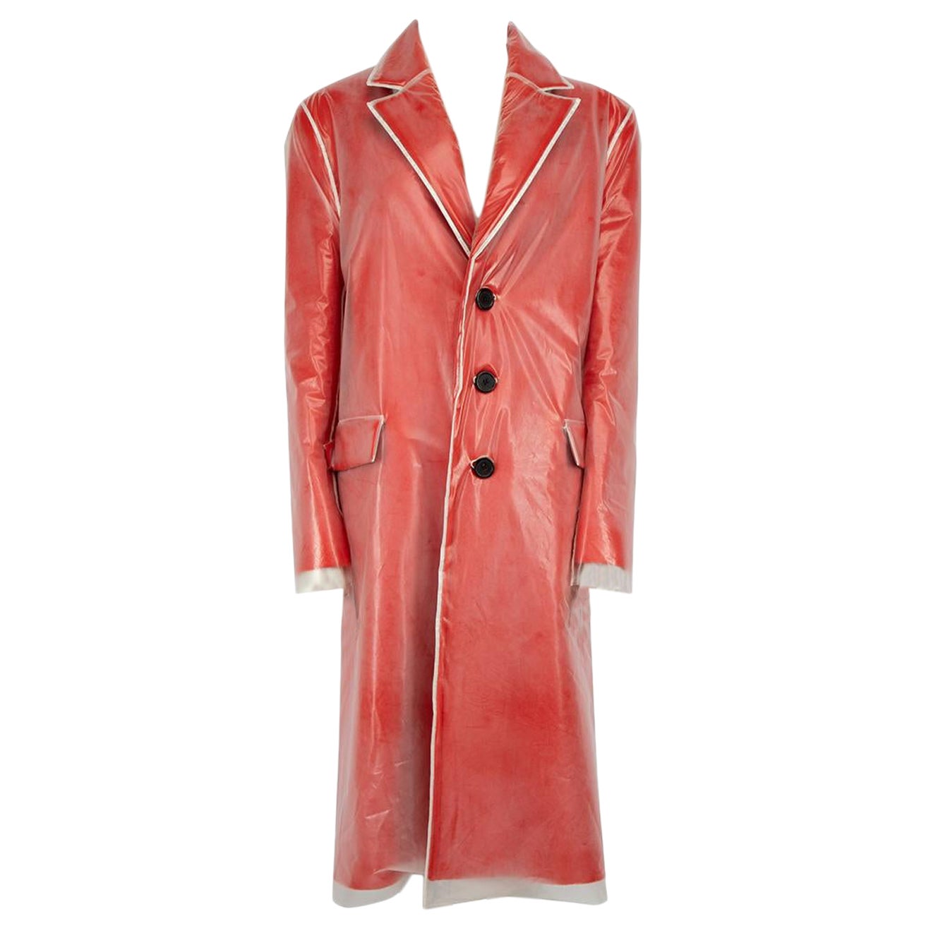 Kwaidan Editions Red Wool Translucent Layer Coat Size S For Sale