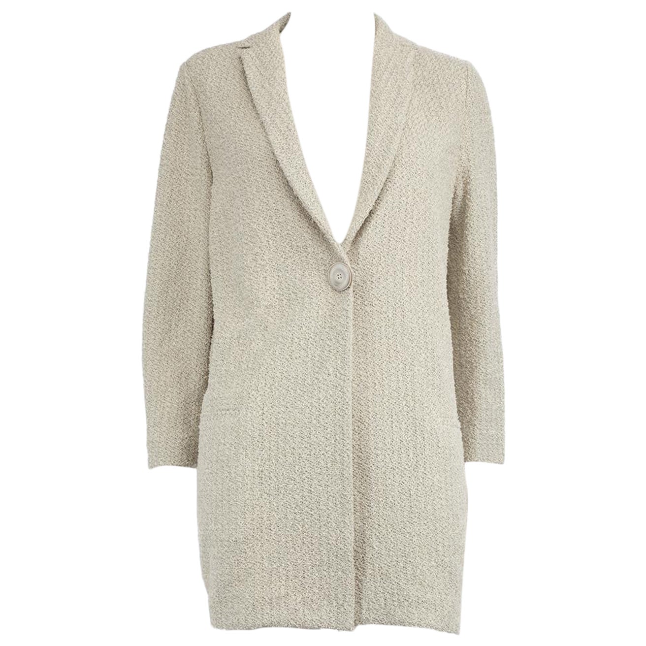 Fabiana Filippi Grey Single Breasted Woven Coat Size S For Sale