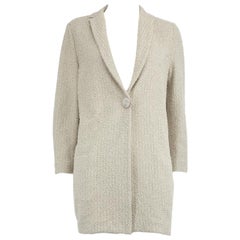 Fabiana Filippi Grey Single Breasted Woven Coat Size S