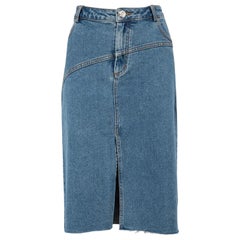 STAUD Blue Denim Knee Length Skirt Size XL