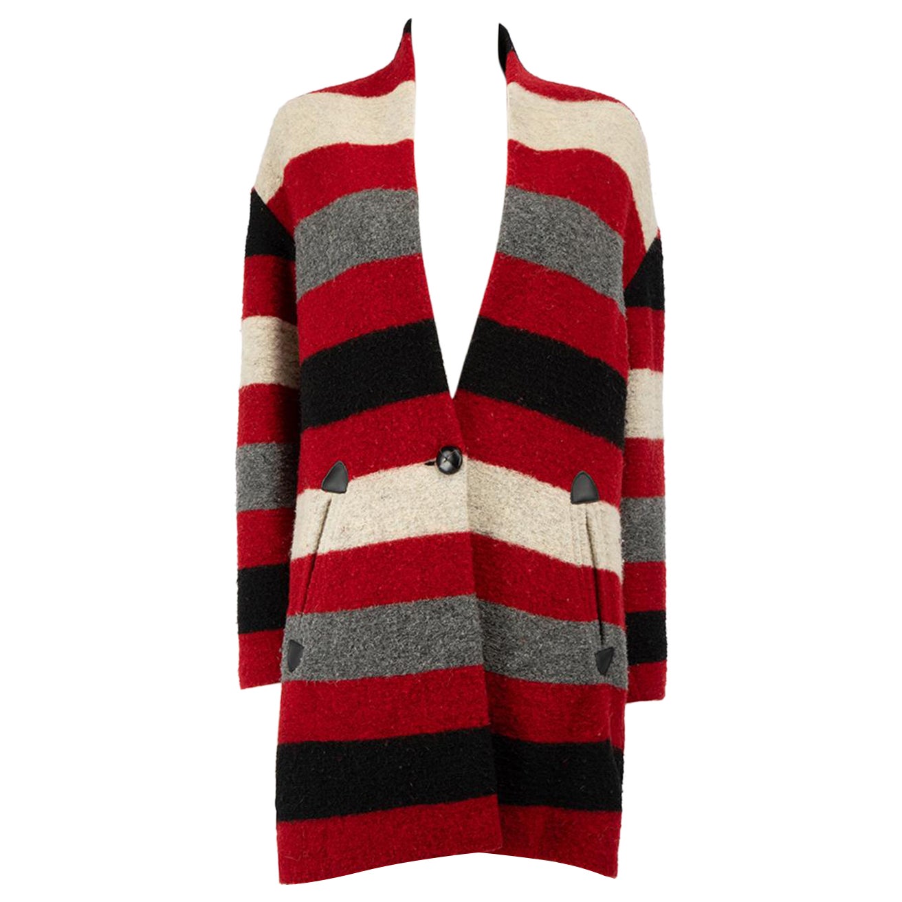 Isabel Marant Isabel Marant Etoile Blanket Stripe Wool Gabriel Coat Size S For Sale