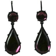 MWLC Georgian Style Amythest Foil Drop Earrings 11