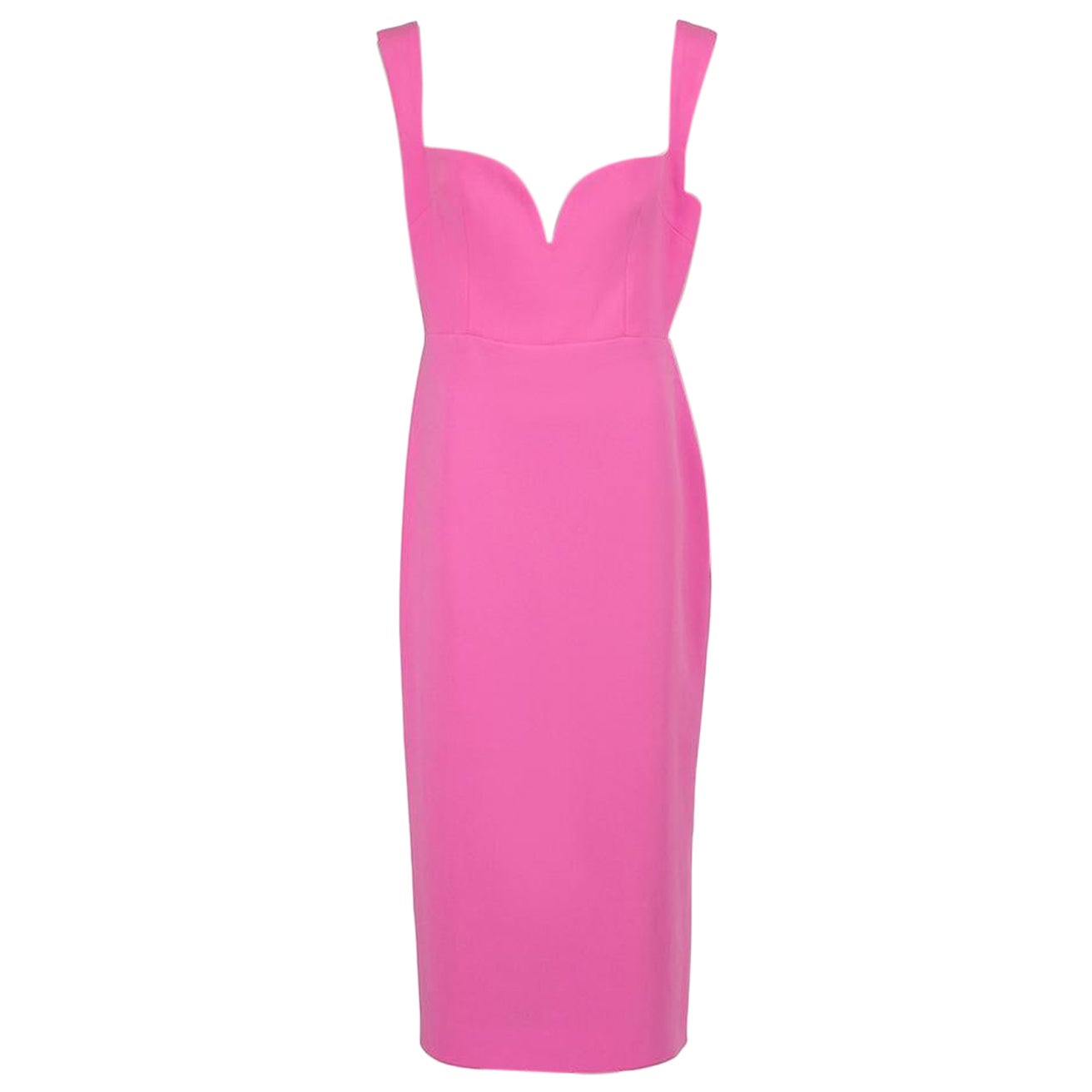 Alex Perry Pink Sweetheart Neck Midi Dress Size XL For Sale