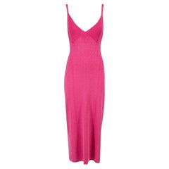 STAUD Robe midi moulante rose vif taille L