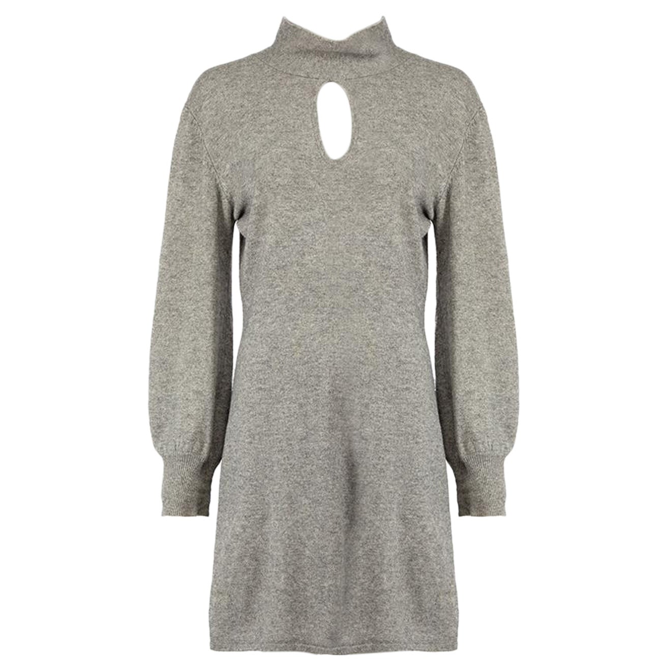 Allude Grey Keyhole Detail Knit Mini Dress Size M For Sale