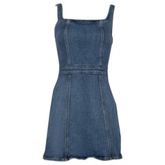 Reformation Blue Denim Pinafore Mini Dress Size XS