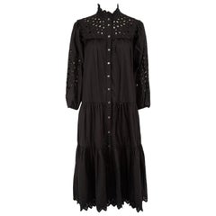 Sea New York Black Broderie Midi Shirt Dress Size XS