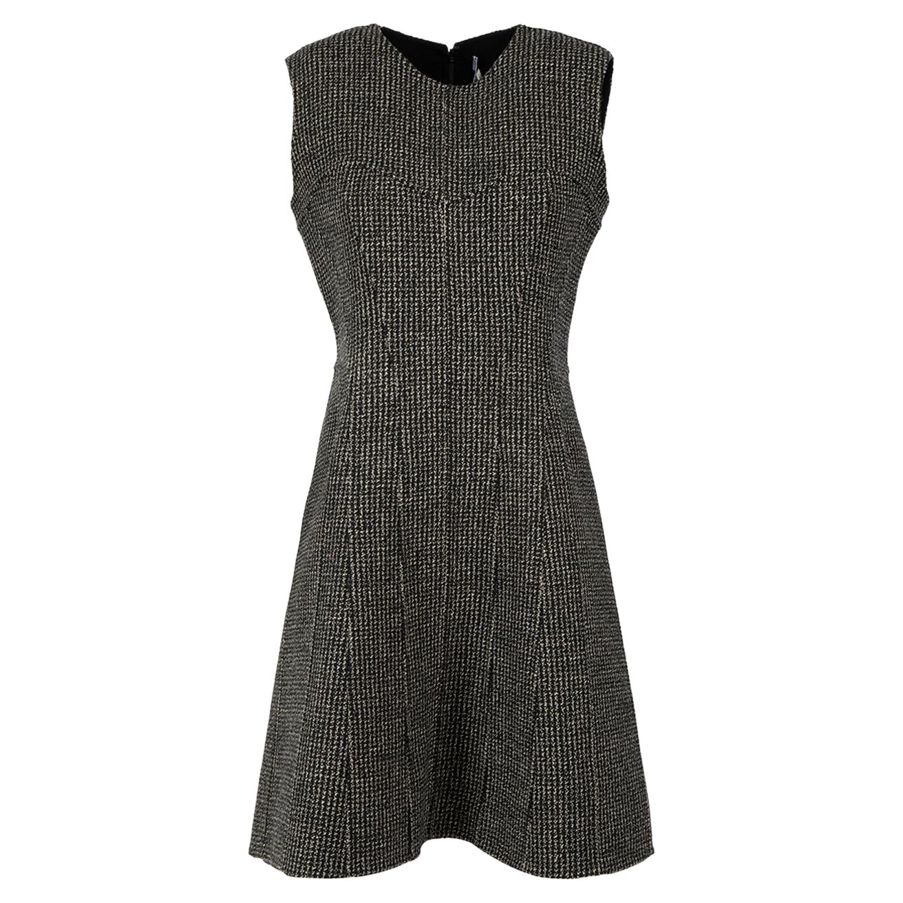 Dior Black Wool Round Neckline Mini Dress Size M For Sale