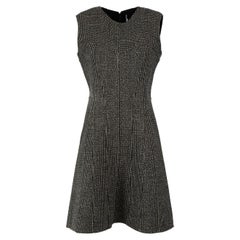 Used Dior Black Wool Round Neckline Mini Dress Size M