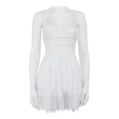 Charo Ruiz White Floral Lace Trim Mini Dress Size S