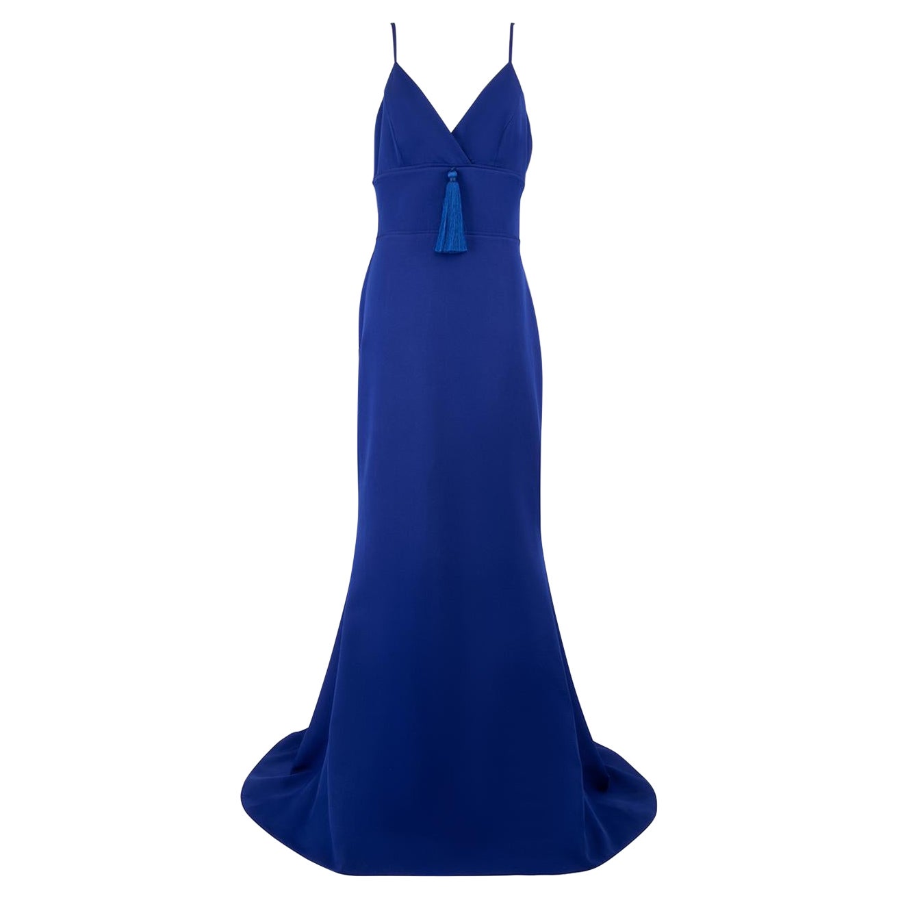 Honayda Blue Tassel Detail Maxi Gown Size XL For Sale