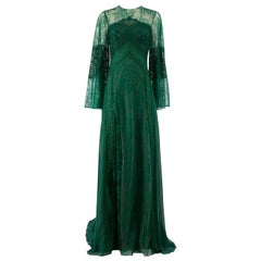 Honayda A/W22 Green Lace Long Sleeve Gown Size M
