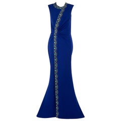 Honayda A/W22 Blaues verziertes gerafftes Kleid Größe XL
