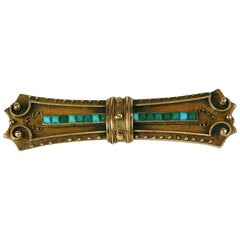 Antique Victorian Turquoise Bar Pin