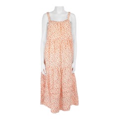 Lee Mathews Pink Floral Sleeveless Midi Dress Size L