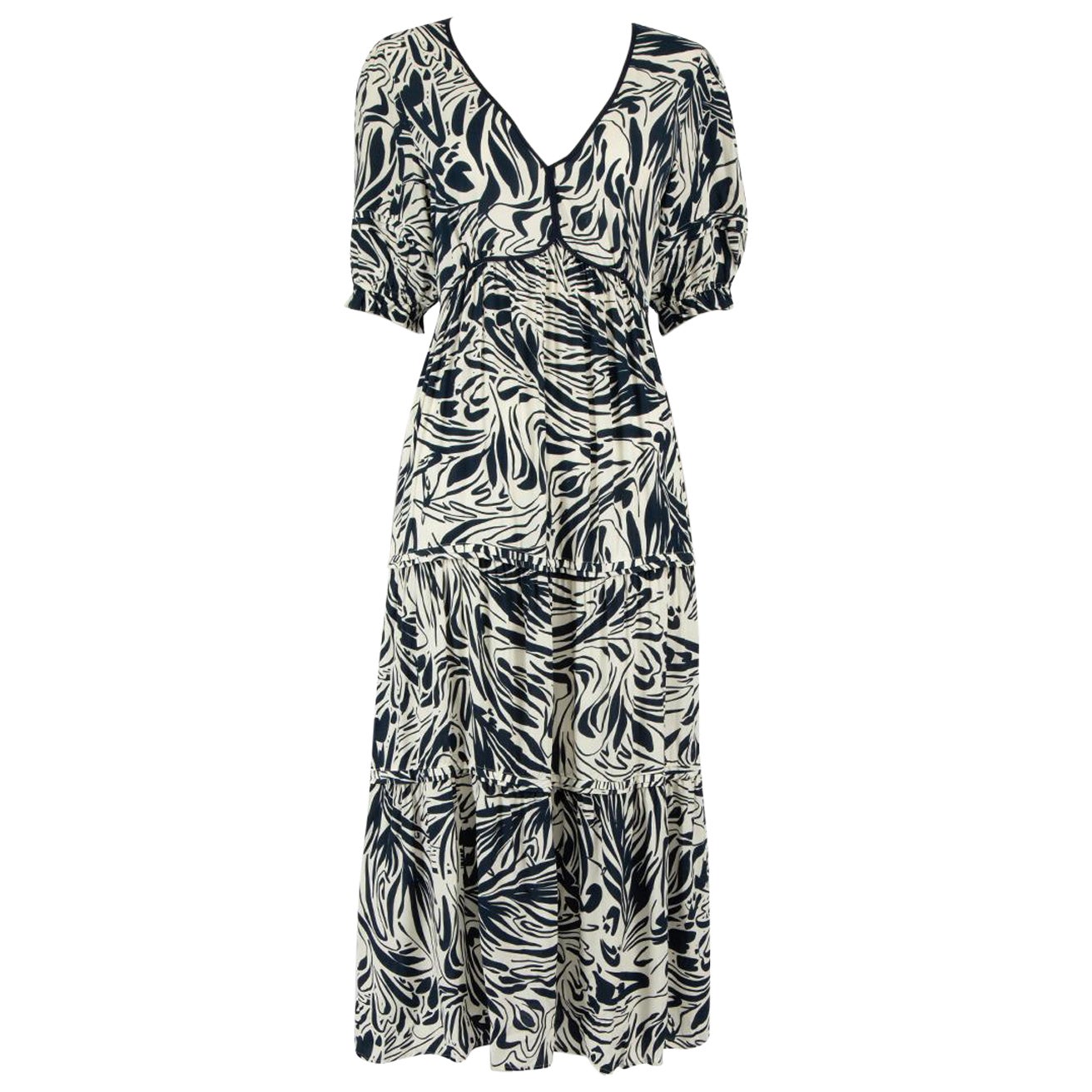 ba&sh Abstract Pattern Maxi Lady Dress Size L For Sale