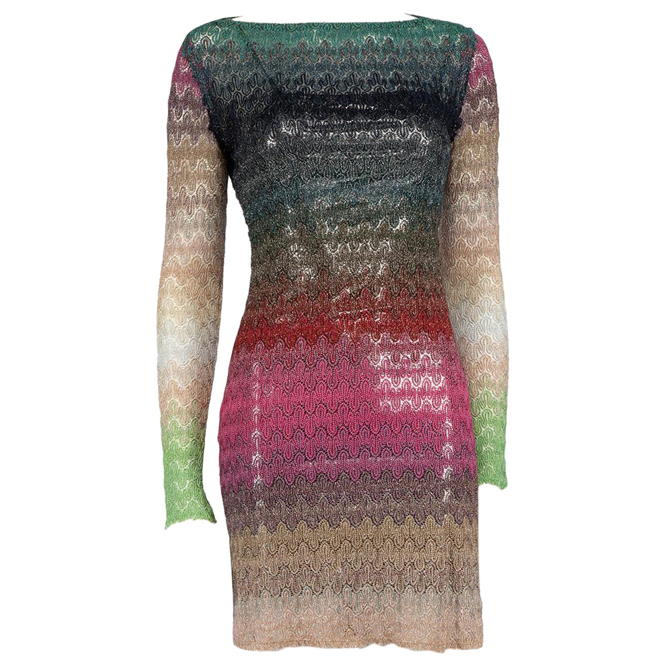 Missoni Ombré Glitter Knit Dress Size XS For Sale
