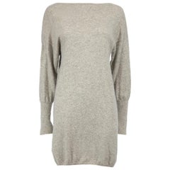 Allude Grey Wool Knitted Sweater Dress Size S