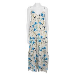 Borgo De Nor White Butterfly Floral Midi Dress Size S