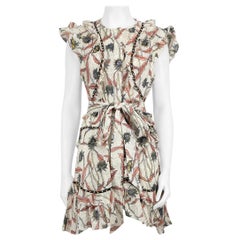 Isabel Marant Pattern Ruffle Studded Mini Dress Size M