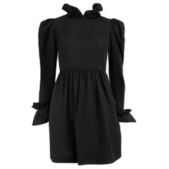 Batsheva Black Collar Ruffle Accent Mini Dress Size XS