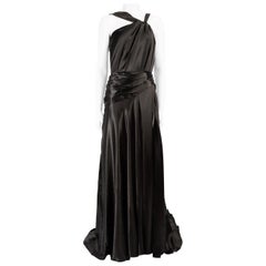 Used Honayda Black Sleeveless Drape Detail Gown Size M