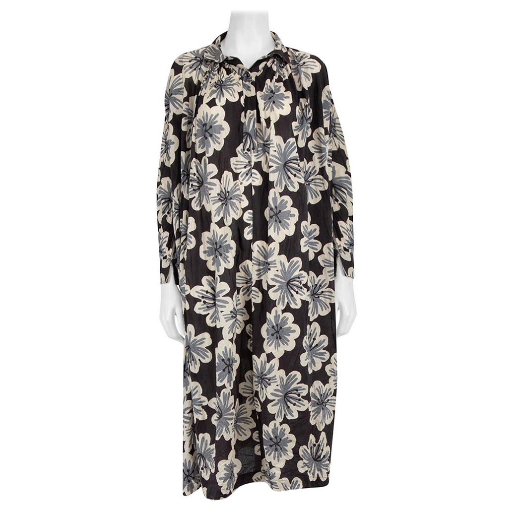 Dodo Bar Or Navy Floral Print Oversize Midi Dress Size S For Sale