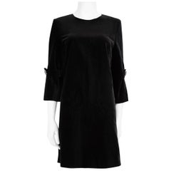Goat Black Velvet Crystal Button Dress Size L