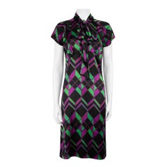 Diane Von Furstenberg Geometric Print Silk Midi Dress Size XXL
