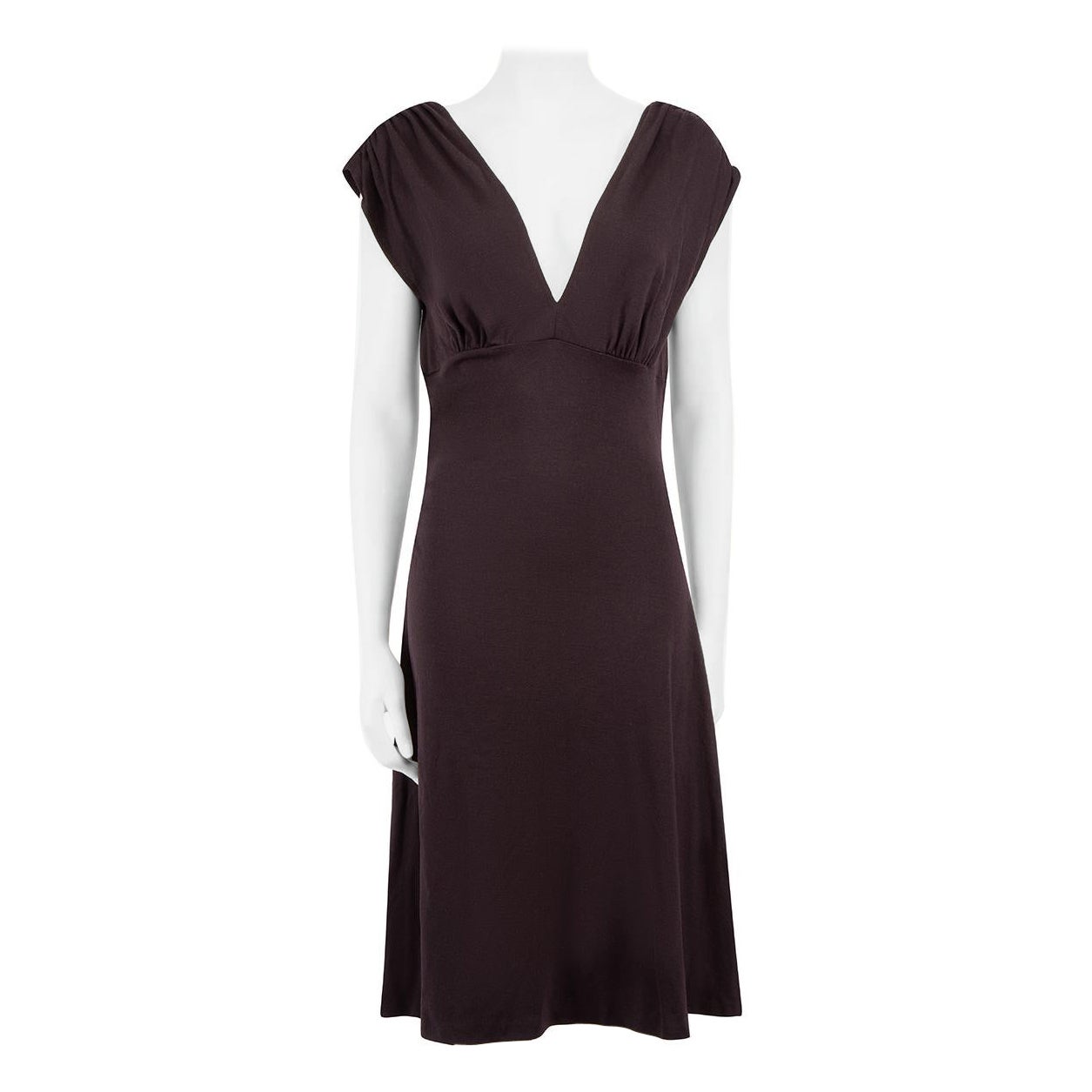 Diane Von Furstenberg Purple Wool V-Neck Dress Size XXL For Sale