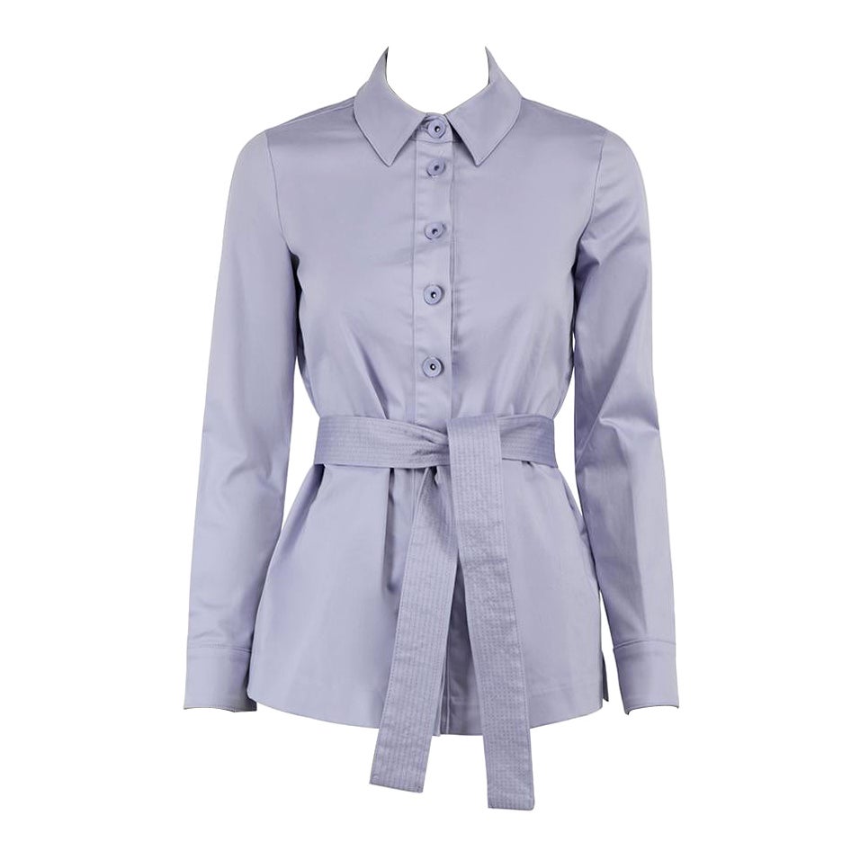 STAUD Lilac Belted Button Down Collar Jacket Size XS For Sale