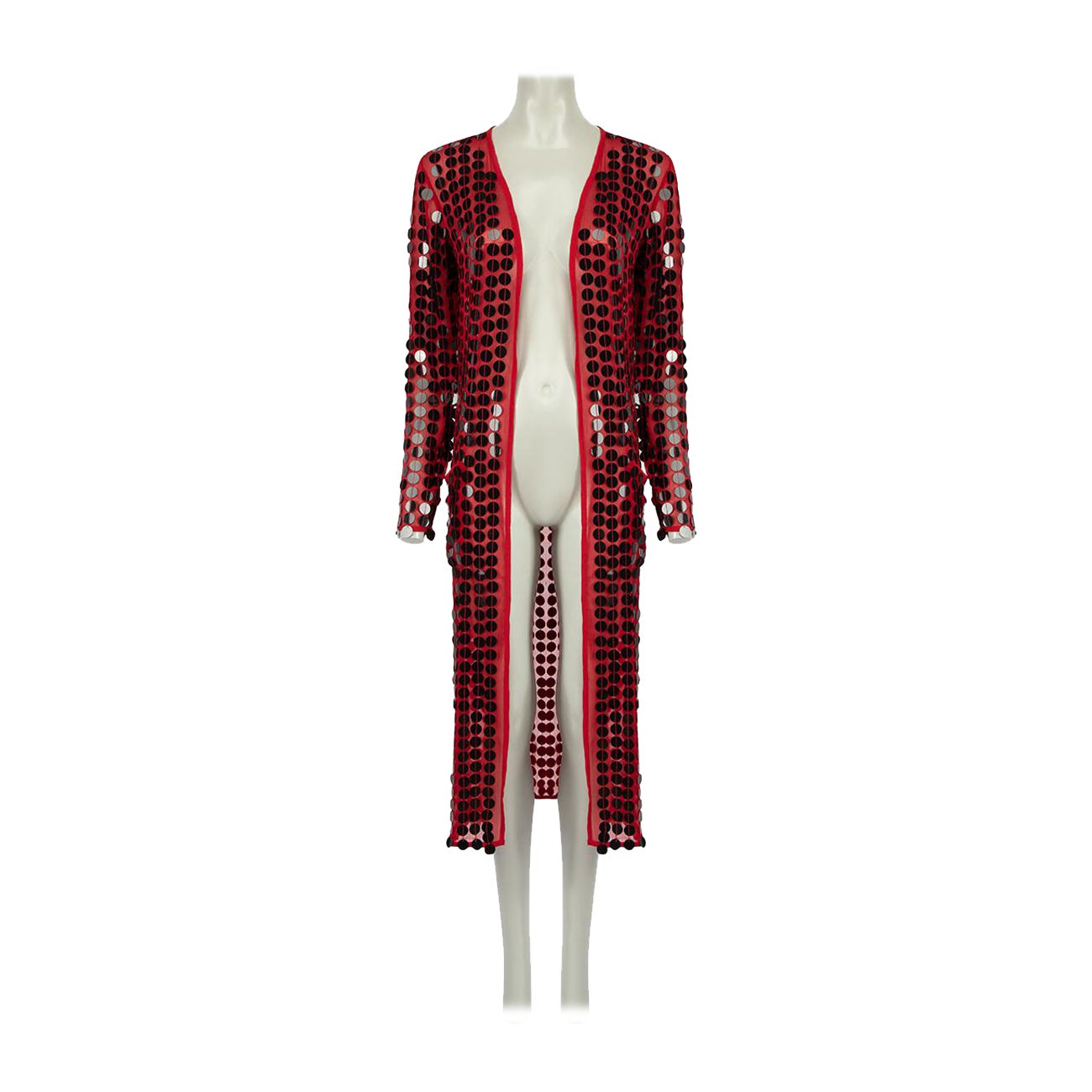 House Of Harlow 1960 House Of Harlow 1960 x Revolve Red Sequin Long Jacket XS For Sale