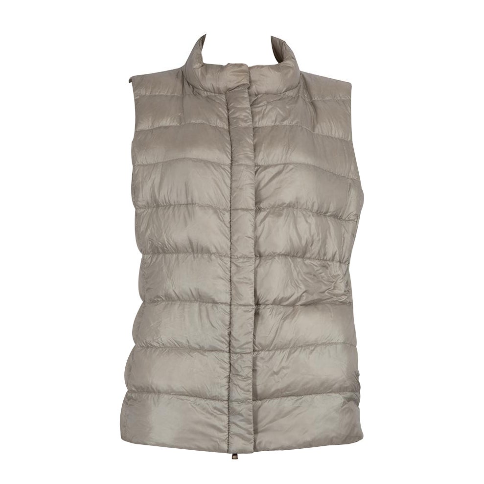 Herno Beige Quilted Feather Padded Gillet Size XXL For Sale